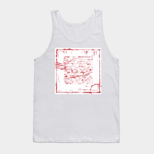 Red Unreadable letter. Tank Top